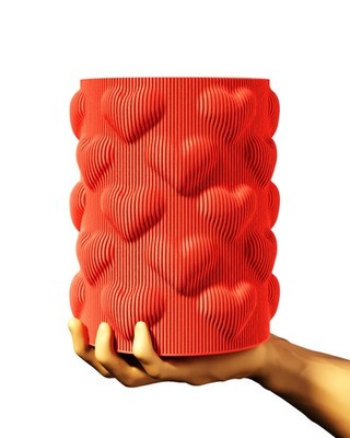 Herzen Vase | 3D gedruckte dekorative Skulptur