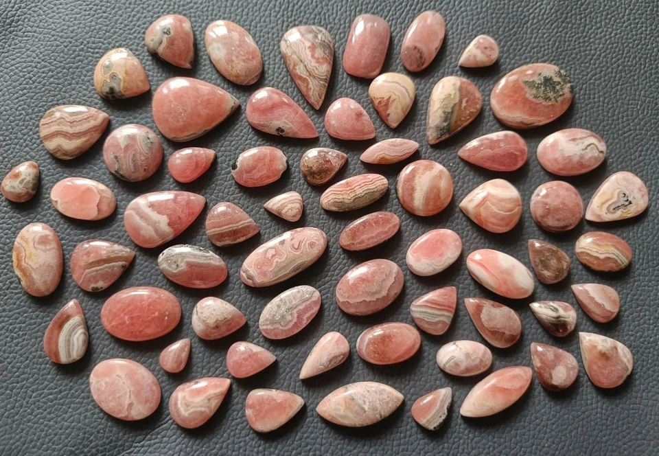 Natural Rhodochrosite Mix Shape Cabochon Loose Gemstone Wholesale Lot - Image 4 of 4