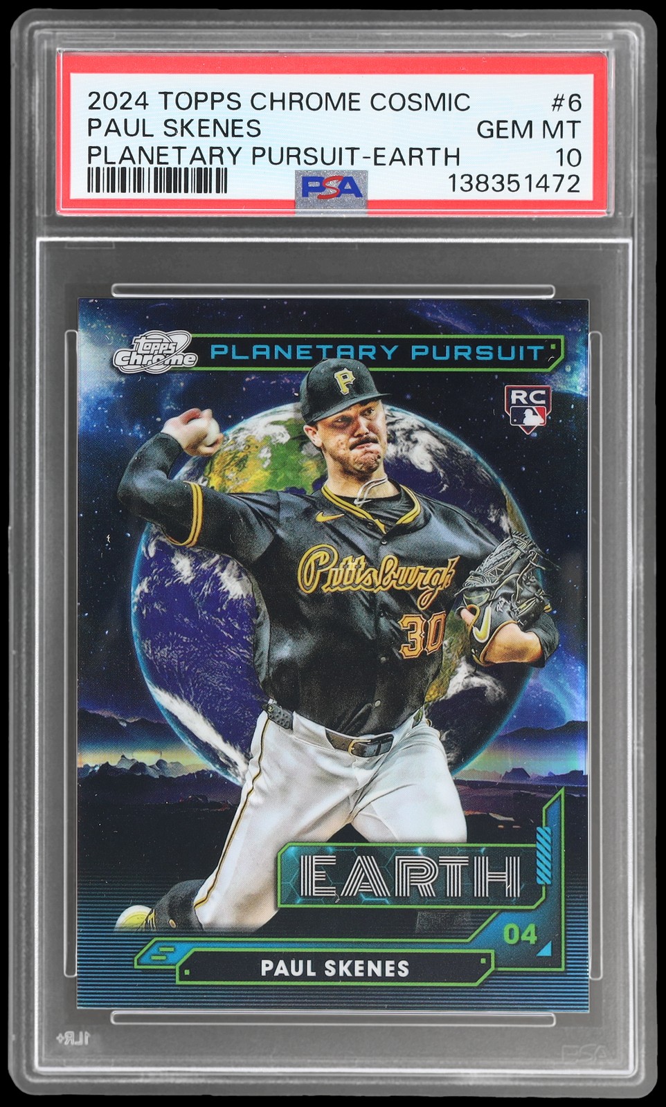 2024 Topps Cosmic Chrome Paul Skenes #PPE-6 PSA 10 RC Planetary Pursuit - Earth