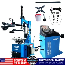 2.0HP Tire Changer Wheel Changers Machine Balancer Rim Clamp Combo 24" Repair
