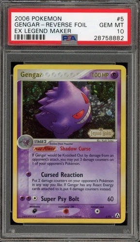 Pokemon Gengar EX Legend Maker Reverse Holo Rare #5 PSA 10 Gem Mint
