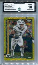 2025 Topps Chrome Micah Parsons Yellow Wave /275 Mint Authentication MA10
