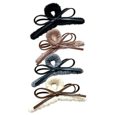 Multi Color Bowknot Hair Claw Clip For Autumn Winter Styling Comfortable Design