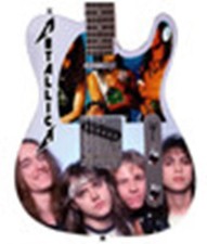 Metallica Signed Custom Graphics Legends Unleashed Guitar ACOA