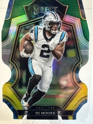 2022 Panini Select DJ Moore D.J. Premier Level Green And Yellow Prizm SP #114