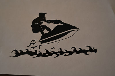 SANCTUARIES EDGE 20 cm SCHWARZ JETSKI JET SKI AUFKLEBER ABZIEHBILD MEERWASSERSPORT