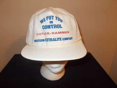 Casquette Vintage Années 90 Erickson Metals - Style Duckster à Sangle En Cuir Et Corde - Référence Sku34, Neuve Sans étiquette