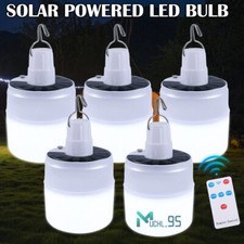 80W LED Solar Panel Bulb Light Portable Outdoor Yard Garden Camping Tent Lamp US