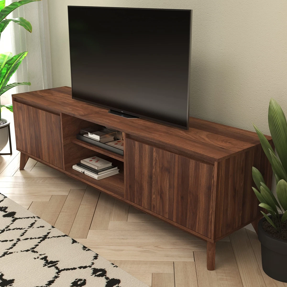 Mid century modern tv clearance console 70 inch