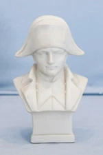 Antique White Bisque Porcelain Napoleon Bonaparte Bust Waterloo France