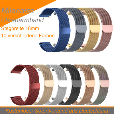 Milanaise 18mm Magnet Verschluss Smartwatch Armband Uhrenarmband Mesh Edelstahl