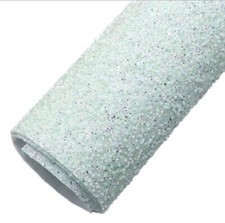 Super Chunky Luxury Bead Glitter FAUX LEATHER ROLL 12" x 55" 1246756 White