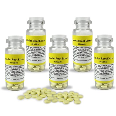 Valerian Root Extract 5 bottles x 50 Coated Tablets (20mg) Экстракт Валерианы 
