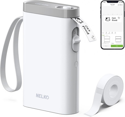 Nelko Label Maker Machine with Tape, P21 Bluetooth Label Printer, Wireless Mini 