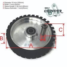 10" Belt Grinder Contact Wheel Serrated Rubber With 1/2 inch bore