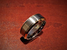 TITANIUM Plain Matte Polished RING BAND with Gold Plated BEVELS, size 12 — photo 7