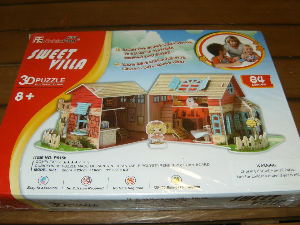 Nuevo, Sellado Sweet Villa Rompecabezas 3D 84 Piezas LUMINACIÓN LED Casa de Muñecas Hágalo Usted Mismo Foto 4 de 4