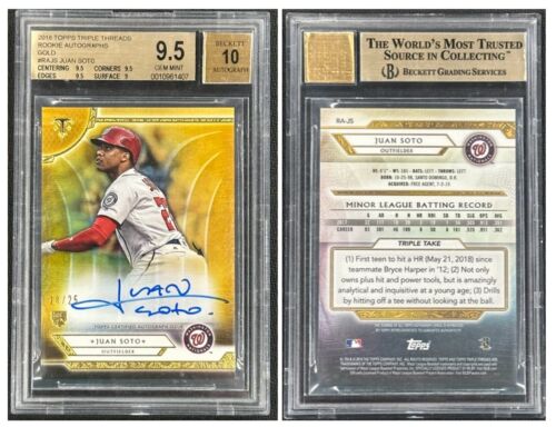 2018 Topps Triple Threads Rookie Auto Gold Juan Soto RC 18/25 BGS 9.5 Yankees - Picture 1 of 1
