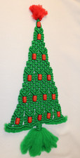 Macrame Christmas Tree with Wooden Beads as Ornaments
