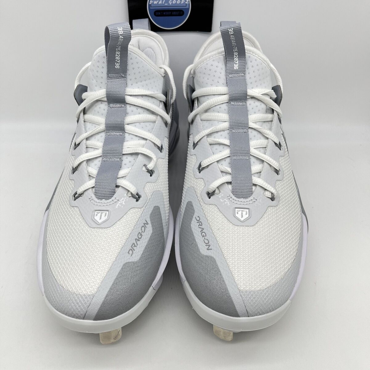 Nike Force Zoom Trout 9 Elite Baseball Cleats White Grey Nike Force Zoom Trout 9 Elite Baseball Cleats White Grey