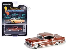 1955 CHEVROLET BEL AIR LOWRIDER RED 1/64 DIECAST MODEL CAR BY GREENLIGHT 63060 B