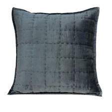 20 X 7 X 20 Transitional Charcoal Solid Quilted Pillow Cover With Poly Insert