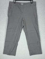 J Jill Linen Blend Pants Size 12 Petite Stretch Wide Leg Comfort Lagenlook Gray