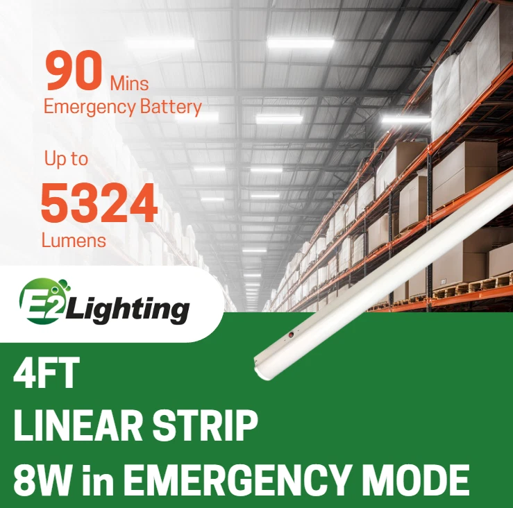 4 фута светодиодная линейная лента 40 Вт с предварительно подключенным аварийным аккумулятором, 5CCT - Изображение 2 из 4