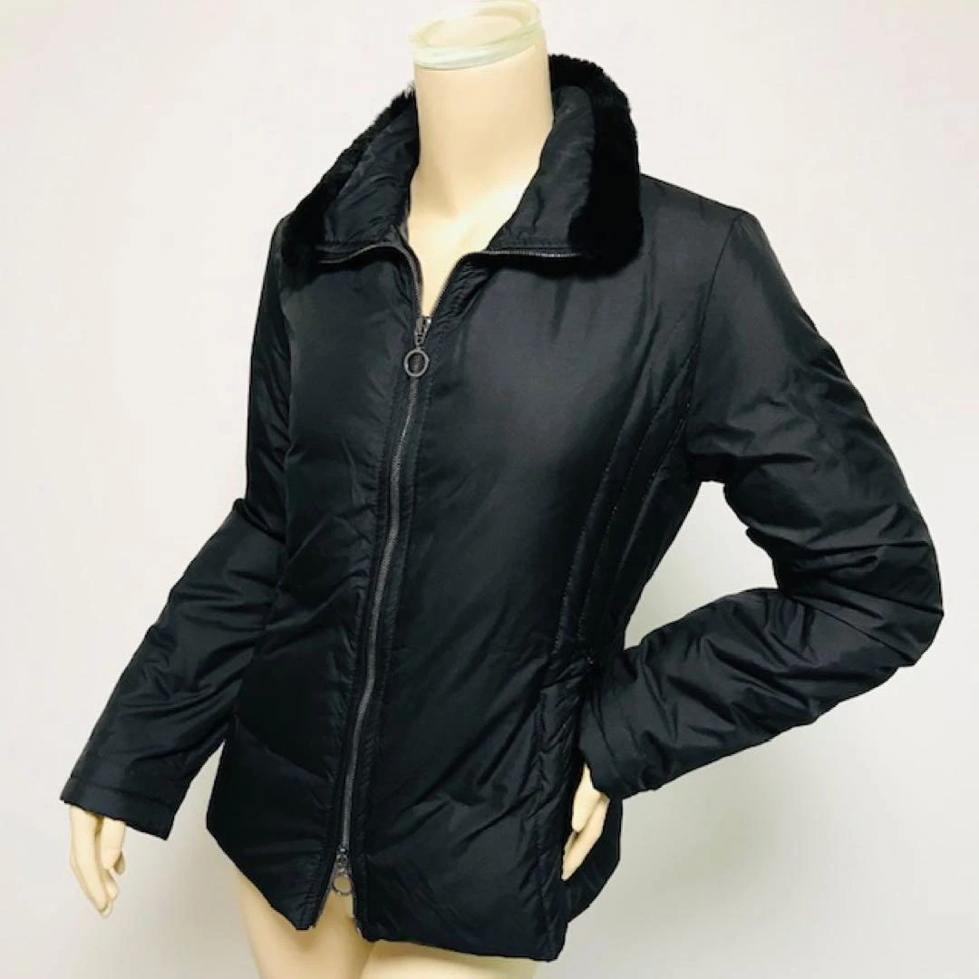 Japan Used MONCLER Moncler Double Zip Down Coat With Rabbit Fur