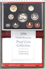 1996 QE II ROYAL MINT GENUINE 9 COIN DE-LUXE PROOF YEAR SET & PAPERWORK (192)