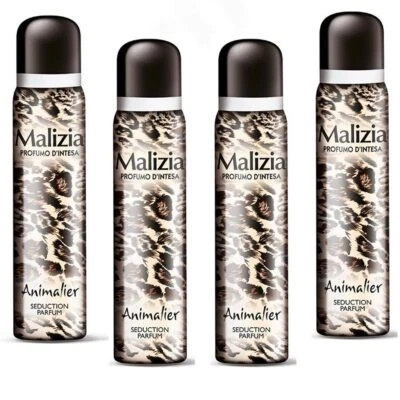 MALIZIA DONNA Animalier deospray für Damen 4x 100 ml