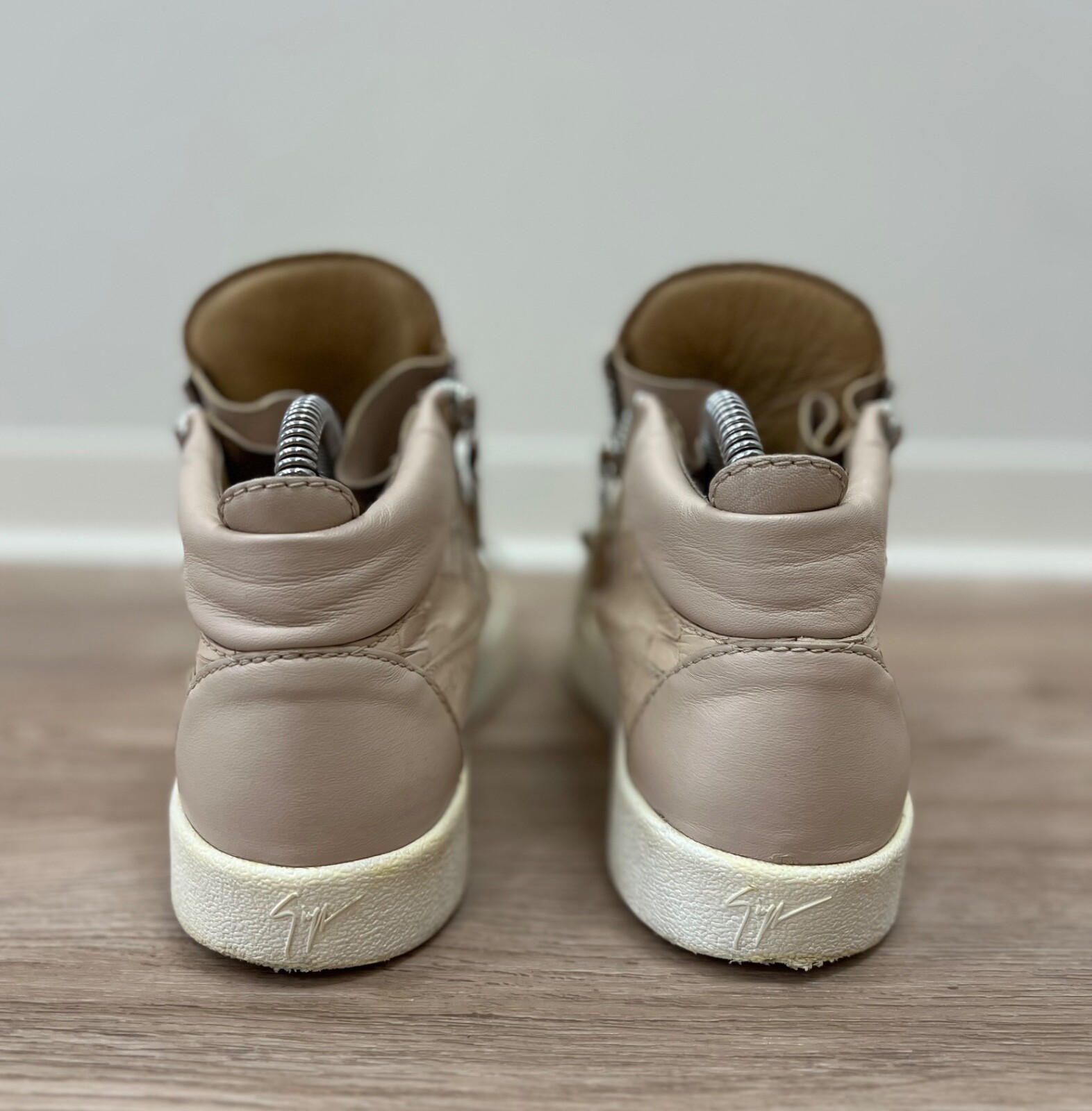 Giuseppe Zanotti Leather Python High Top Sneakers - image 14