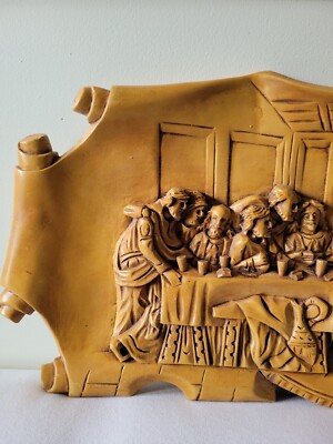 Hand Carved Last Supper 3D Wall Sculpture Plaque Art Work