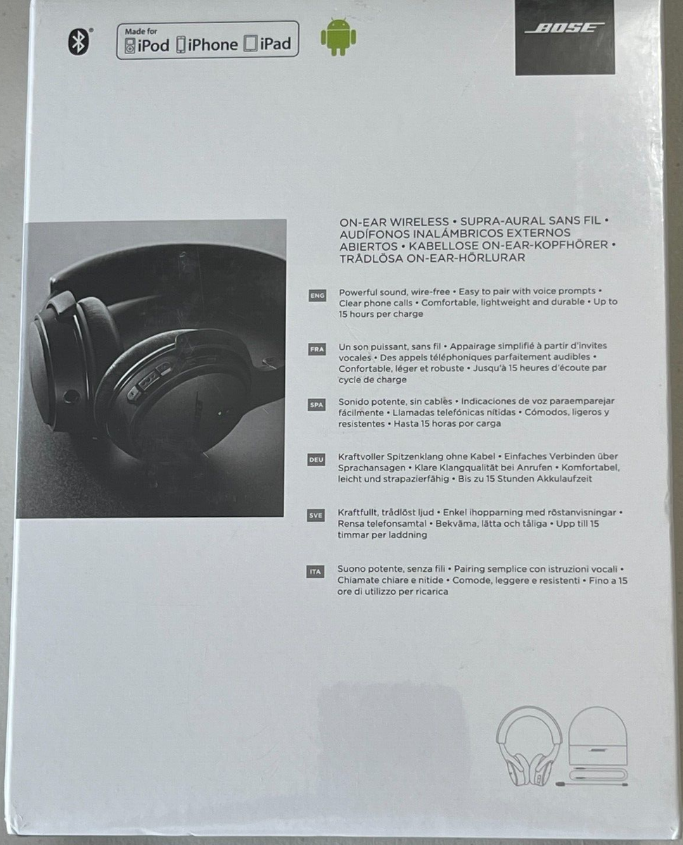 Bose SoundLink 714675-0030 On-Ear OE Headphones Bluetooth Bose SoundLink 714675-0030 On-Ear OE Headphones Bluetooth