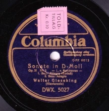 Gieseking. Beethoven (Sonata op. 31.2). Col DWX 5027-8 (2). NM(-)