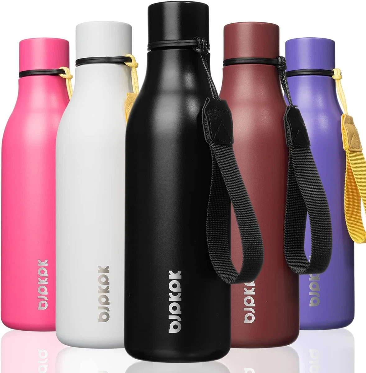 Insulated Water Bottles 18oz Stainless Steel Metal Water Bottle with Strap