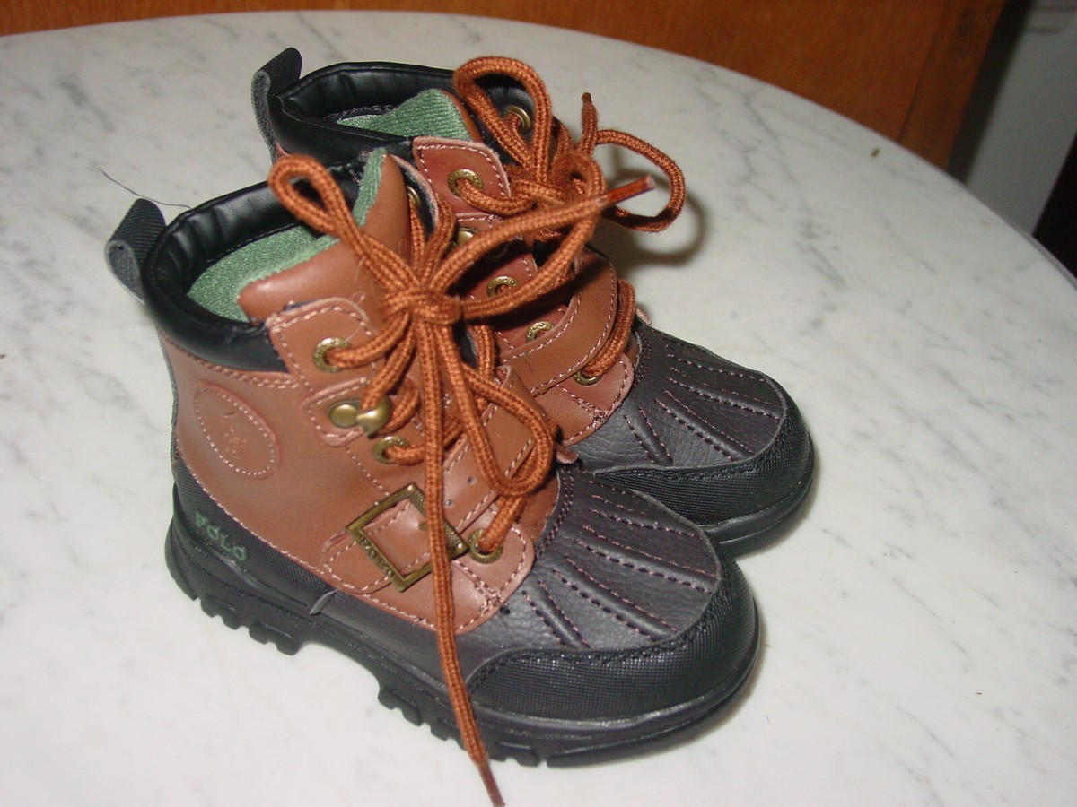 Boys Polo Ralph Lauren Colbey 991623 Brown Boots! Size 9C