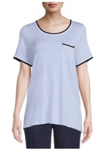 Secret Treasures Small 4-6 Women's Knit Sleep Shirt Top Short Sleeves Blue NWT