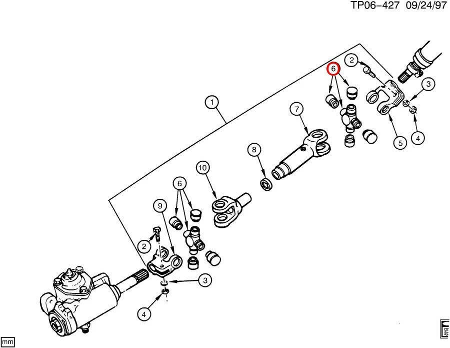 NUEVO OEM GM eje de transmisión junta universal 15633733 Chevy P30 GMC P3500 furgoneta 1967-1999 Foto 2 de 4