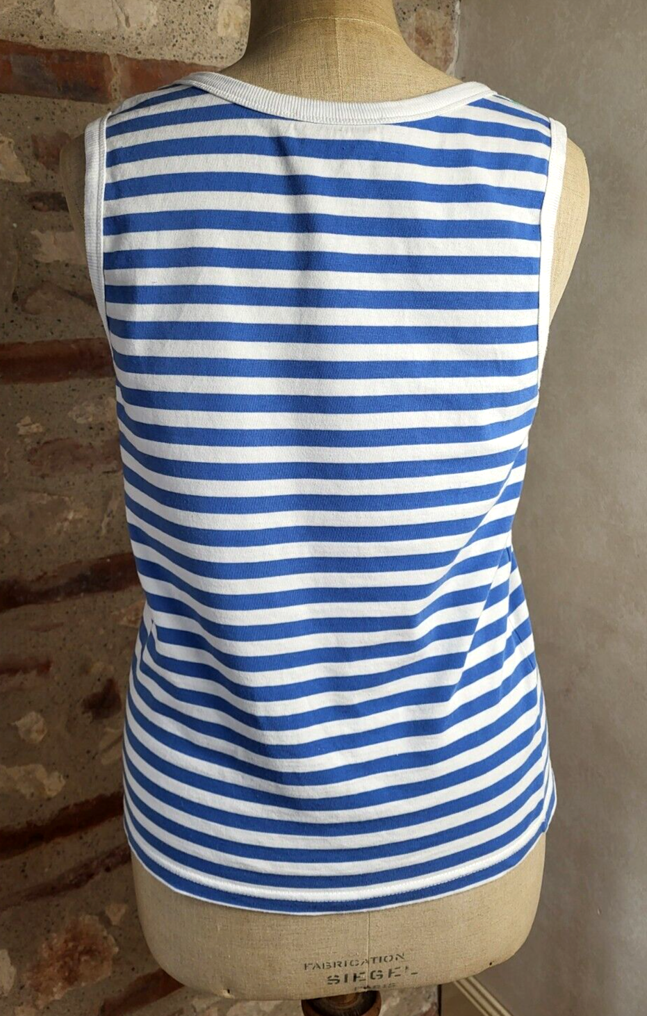 YVES SAINT LAURENT VARIATION débardeur coton vintage YSL cotton tank top T.44 XL