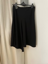 M S Collection Ladies Black Dipped Hem Midi Skirt UK 12 NEW