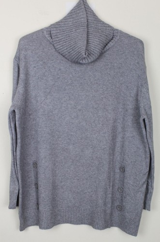 New Autumn Ladies Italian Winter Cowl Neck Knitted Button Design Jumper Top - Picture 3 of 9