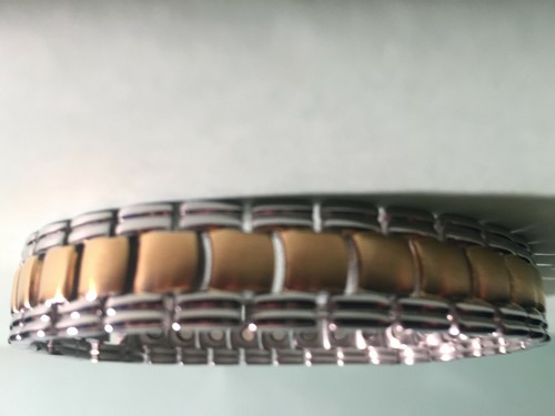 8.5" "SURGICAL STAINLESS STEEL MAGNETIC MAN BRACEELET SLIVER & GOLD (ADJUSTABLE - Picture 154 of 245