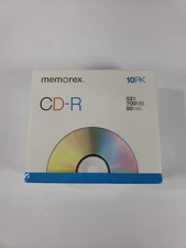 10-Pack of Memorex CD-R 52X 700MB 80 Minutes with Jewel Cases Brand New Sealed