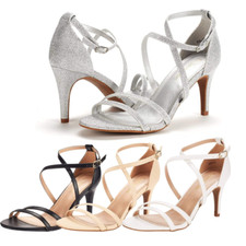 Women Open Toe Across Strap Stilettos High Heel Sandal Dress Shoes