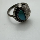 Vintage Sterling Silver Turquoise Classic Design Ring Size 6
