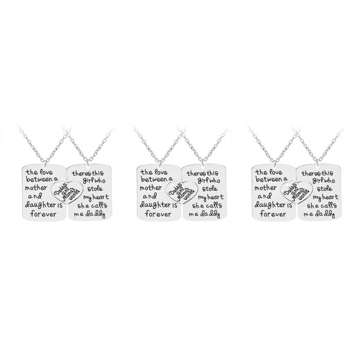 Papa Tochter Mutter Wort Familie Herz Halskette Geschenk Schmuck zum - Picture 12 of 12