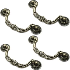 Uenhoy 4 Pcs 5 Inch Bail Handle Drop Pulls Vintage 5 Hole Center, Bronze 
