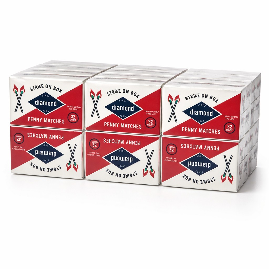 Diamond Strike On Box Penny Matches 30 Boxes 960 Ct Bulk Camping Emergency Storm