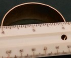 Vintage Signed Monet Gold Tone 1" Wide Hammered Cuff Bangle Bracelet — photo 4